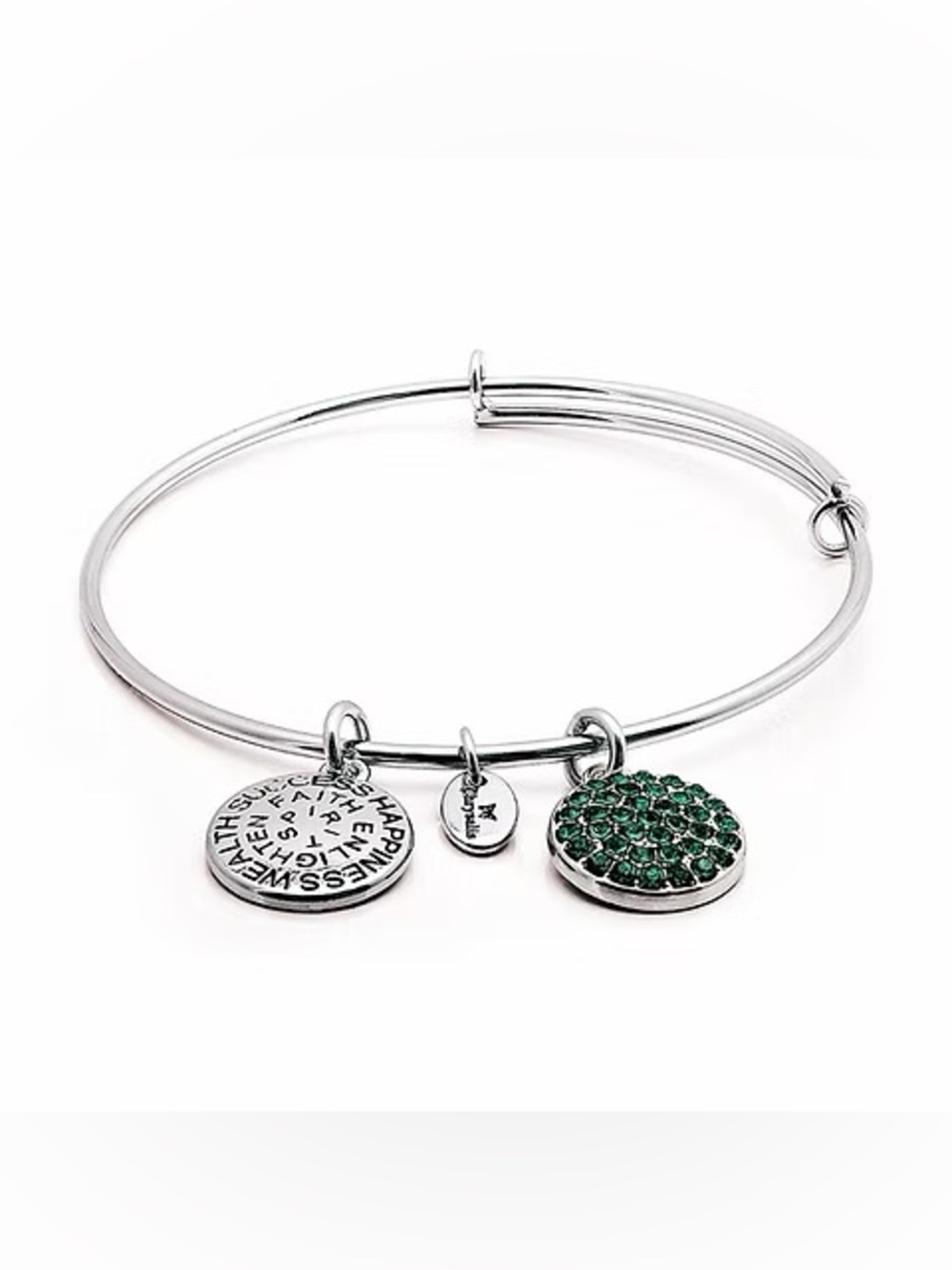 Chrysalis Good Fortune May Emerald CZ Birthstone Crystal Expandable Bangle